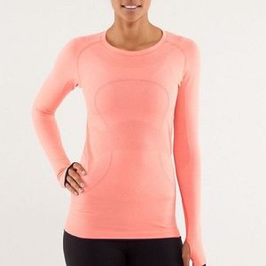 Lululemon Coral Long Sleeve Swiftly